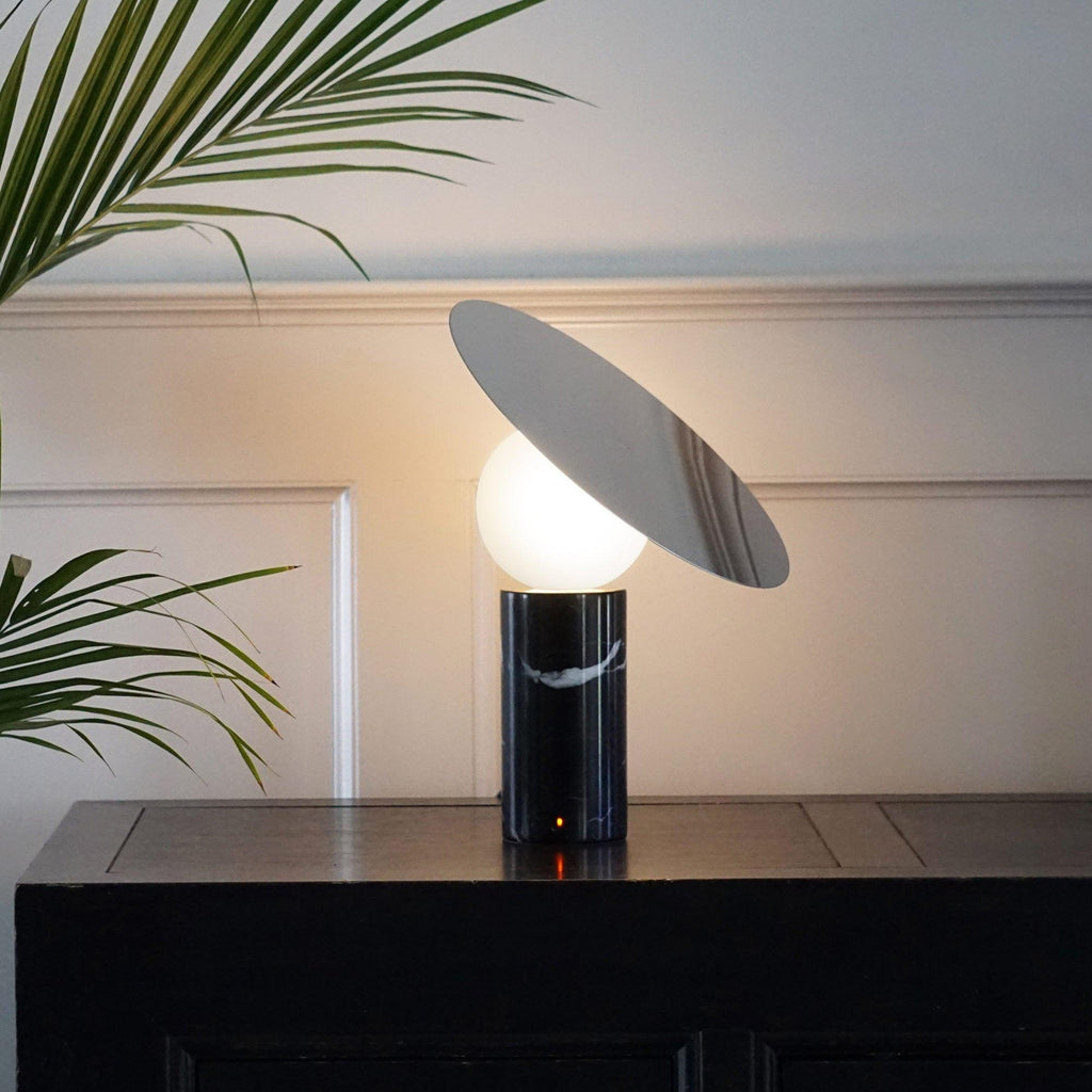 Lampe à poser moderne Demond en Doré et noir marbre