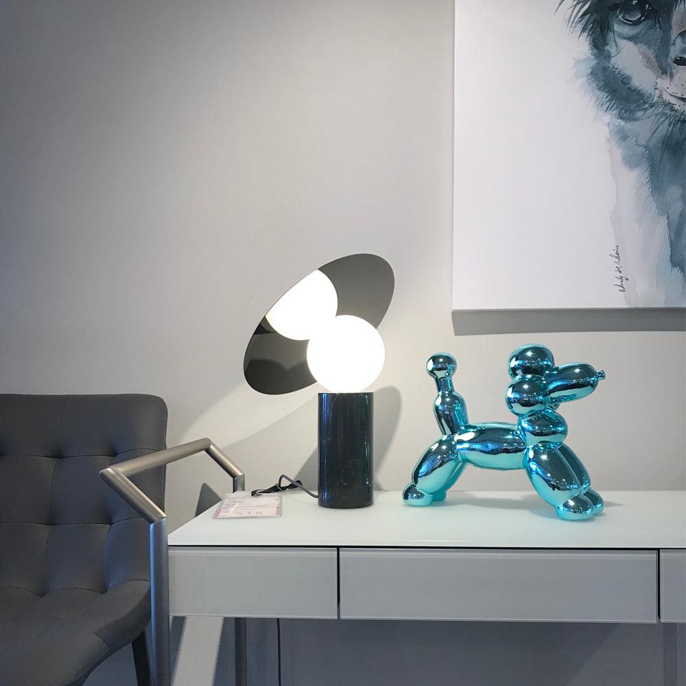 Lampe à poser moderne Demond en Doré et noir marbre