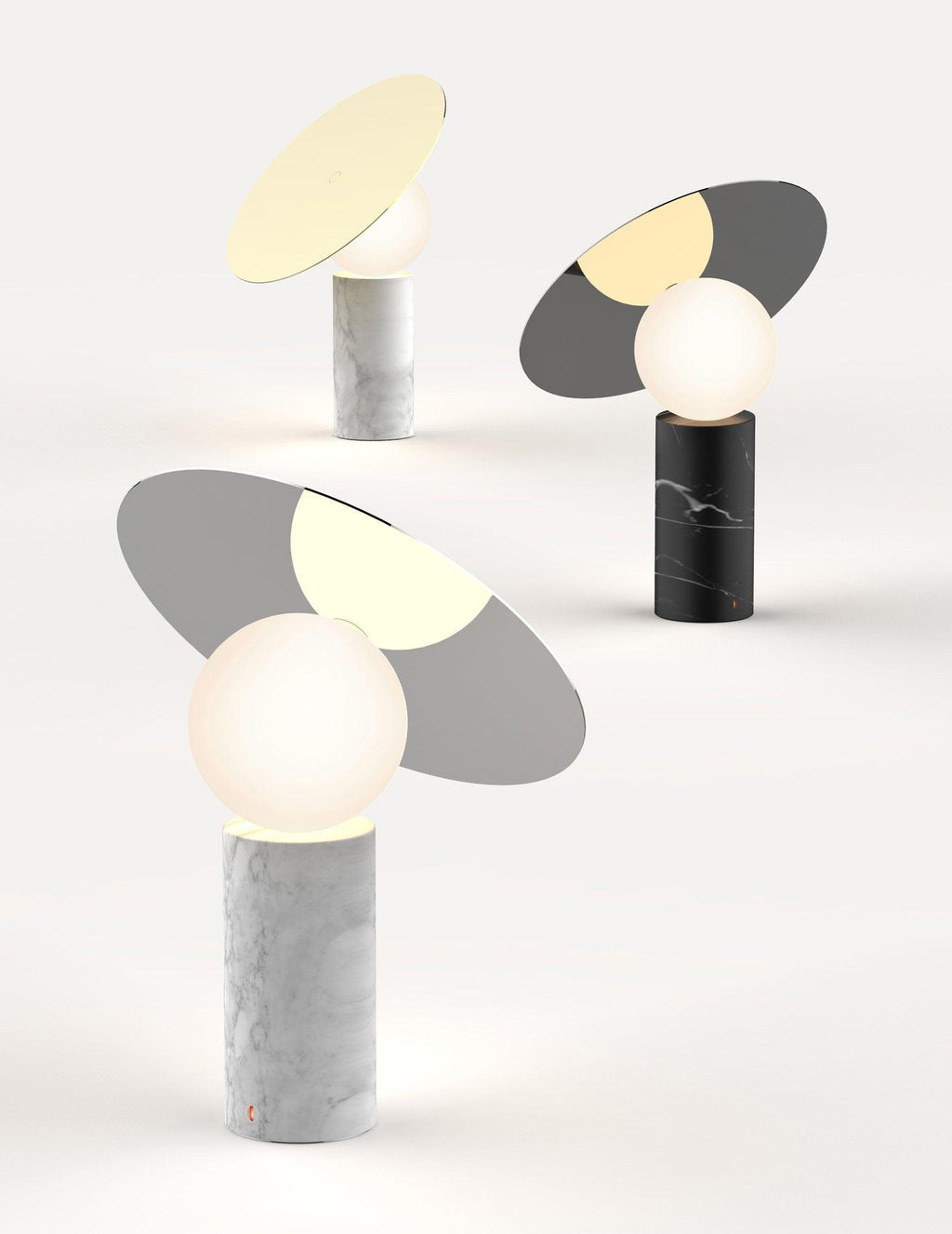 Lampe à poser moderne Demond en Or et blanc marbre