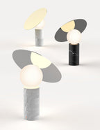 Lampe à poser moderne Demond en Or et blanc marbre