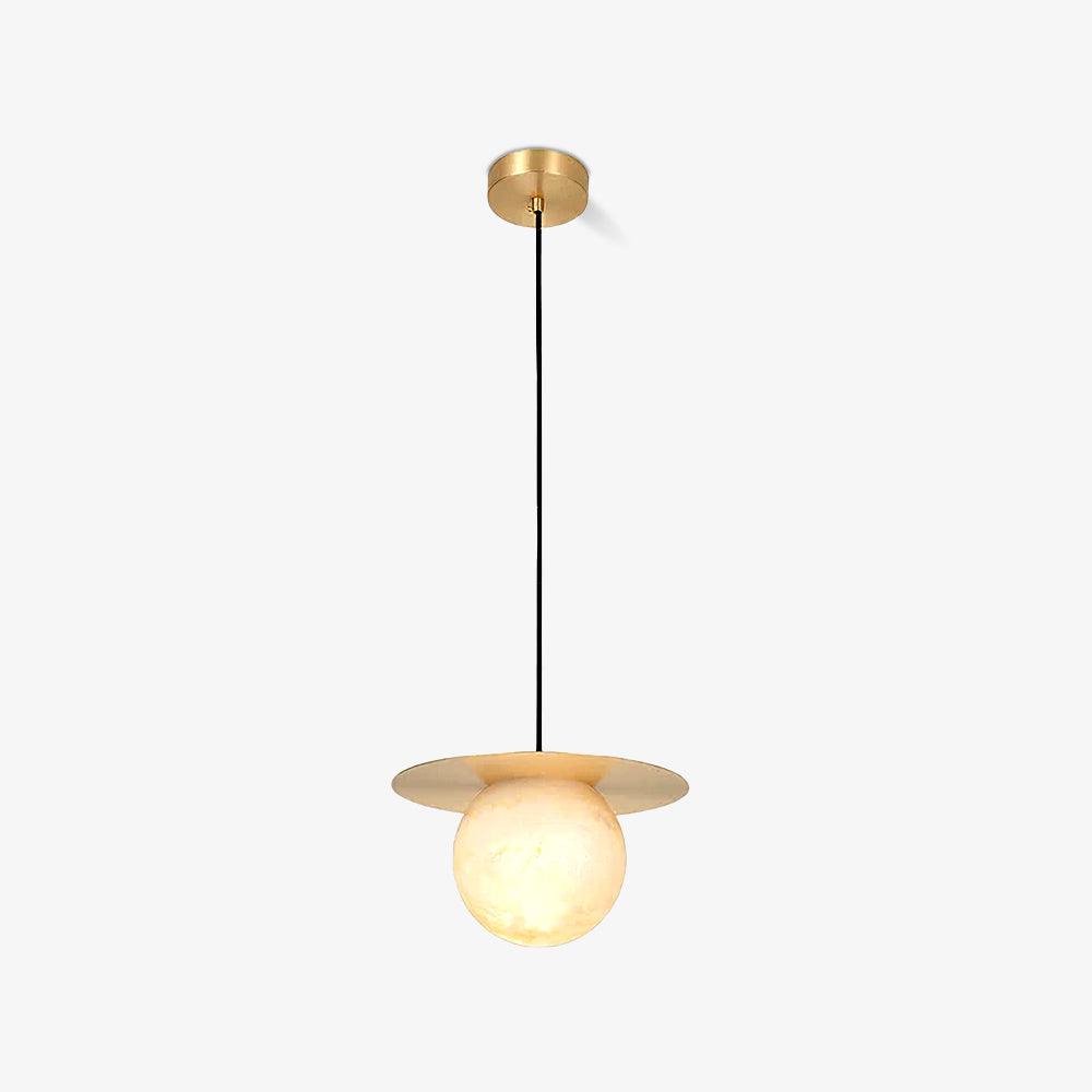 Suspension moderne Frithjof en Albâtre Laiton et blanc