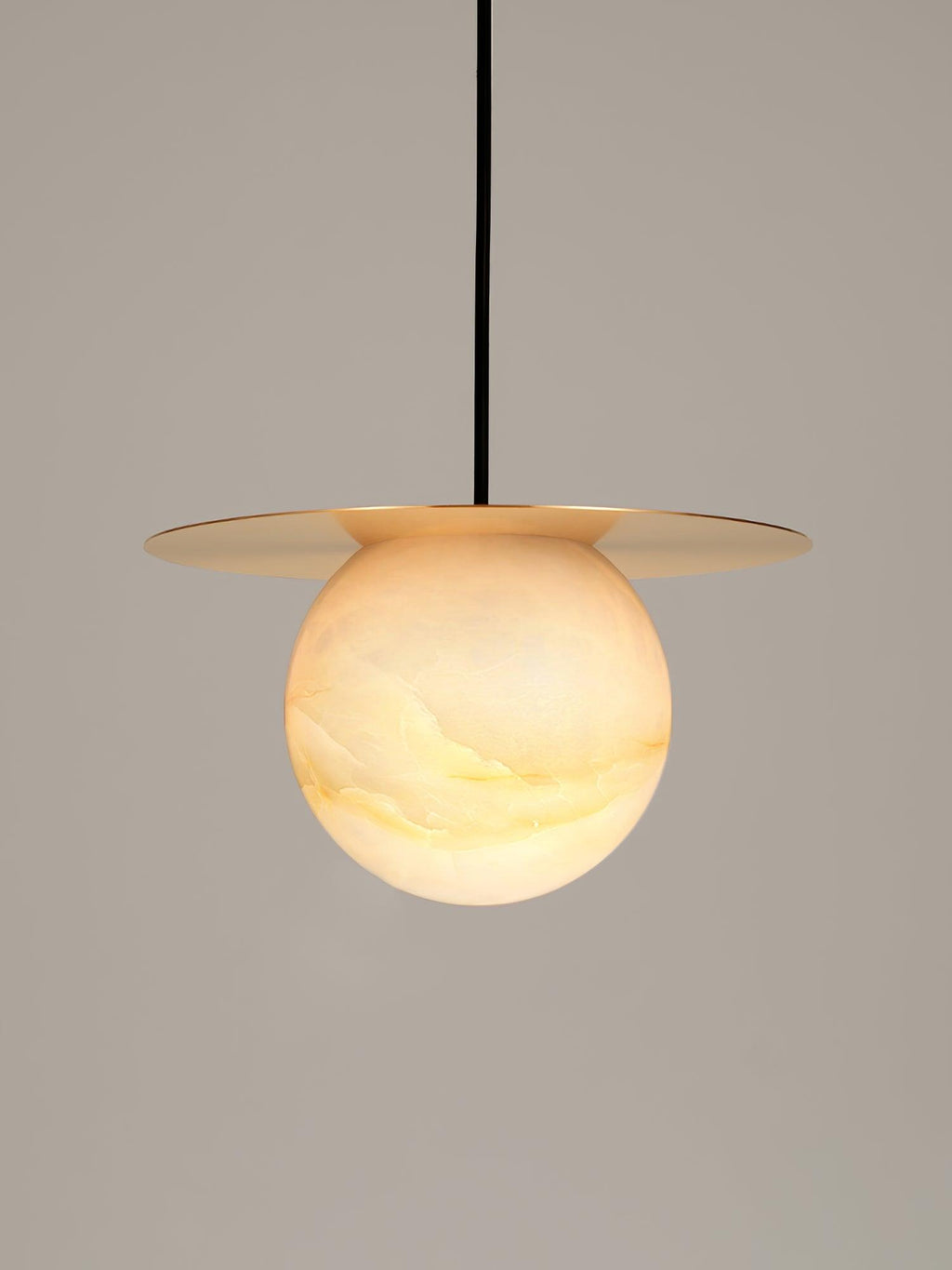 Suspension moderne Frithjof en Albâtre Laiton et blanc