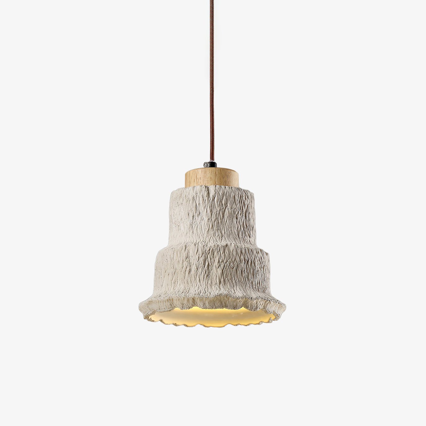 Suspension moderne Kell en Travertin jaune et bois