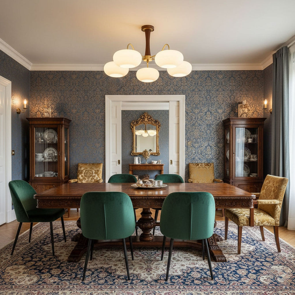 Lustre moderne West en Laiton et bois et blanc