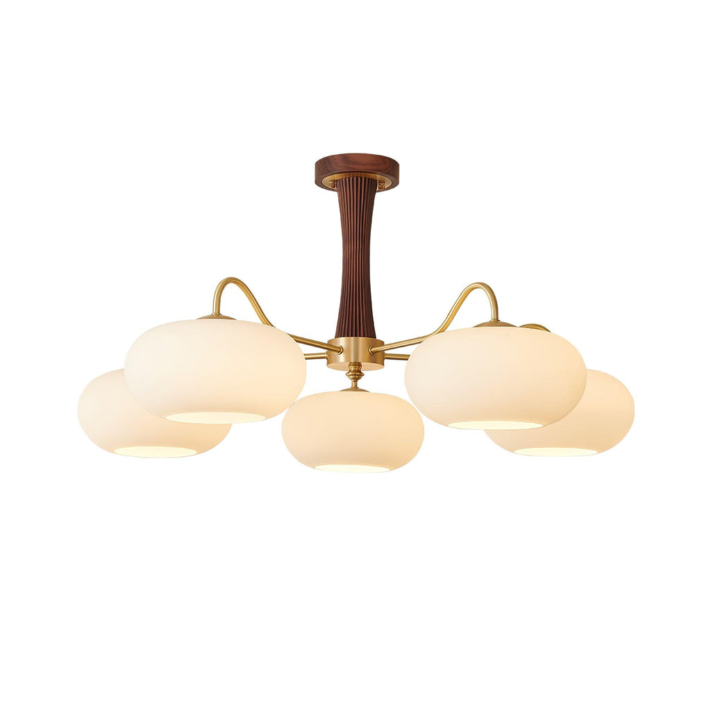 Lustre moderne West en Laiton et bois et blanc