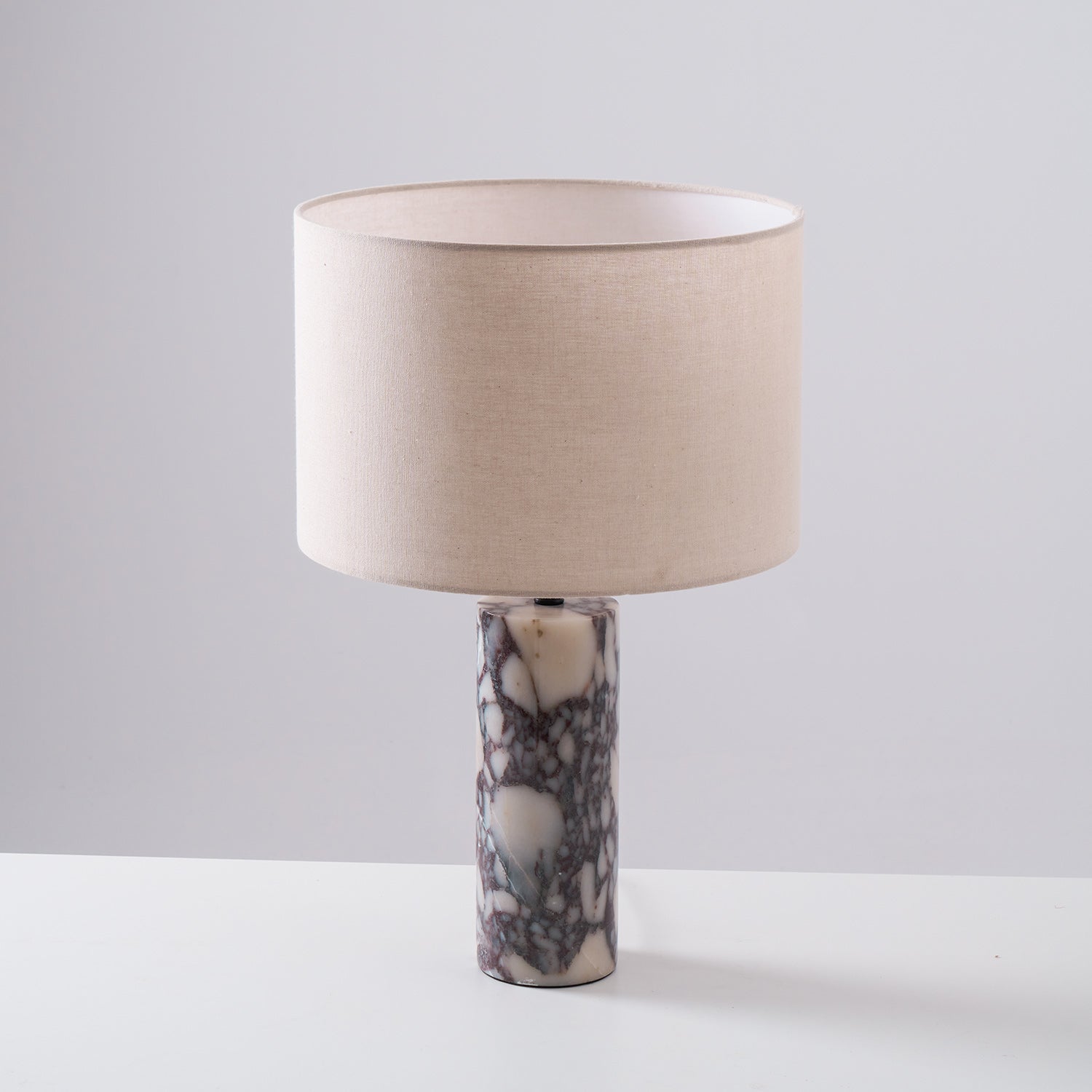 Lampe à poser moderne Roan en Marbre Gris et beige