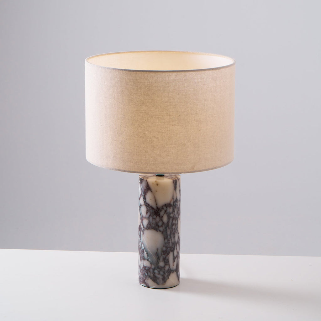 Lampe à poser moderne Roan en Marbre Gris et beige