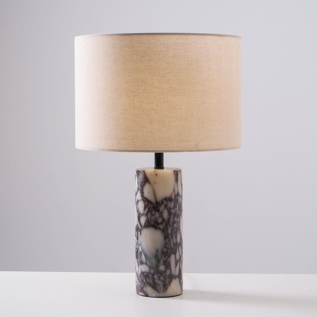 Lampe à poser moderne Roan en Marbre Gris et beige