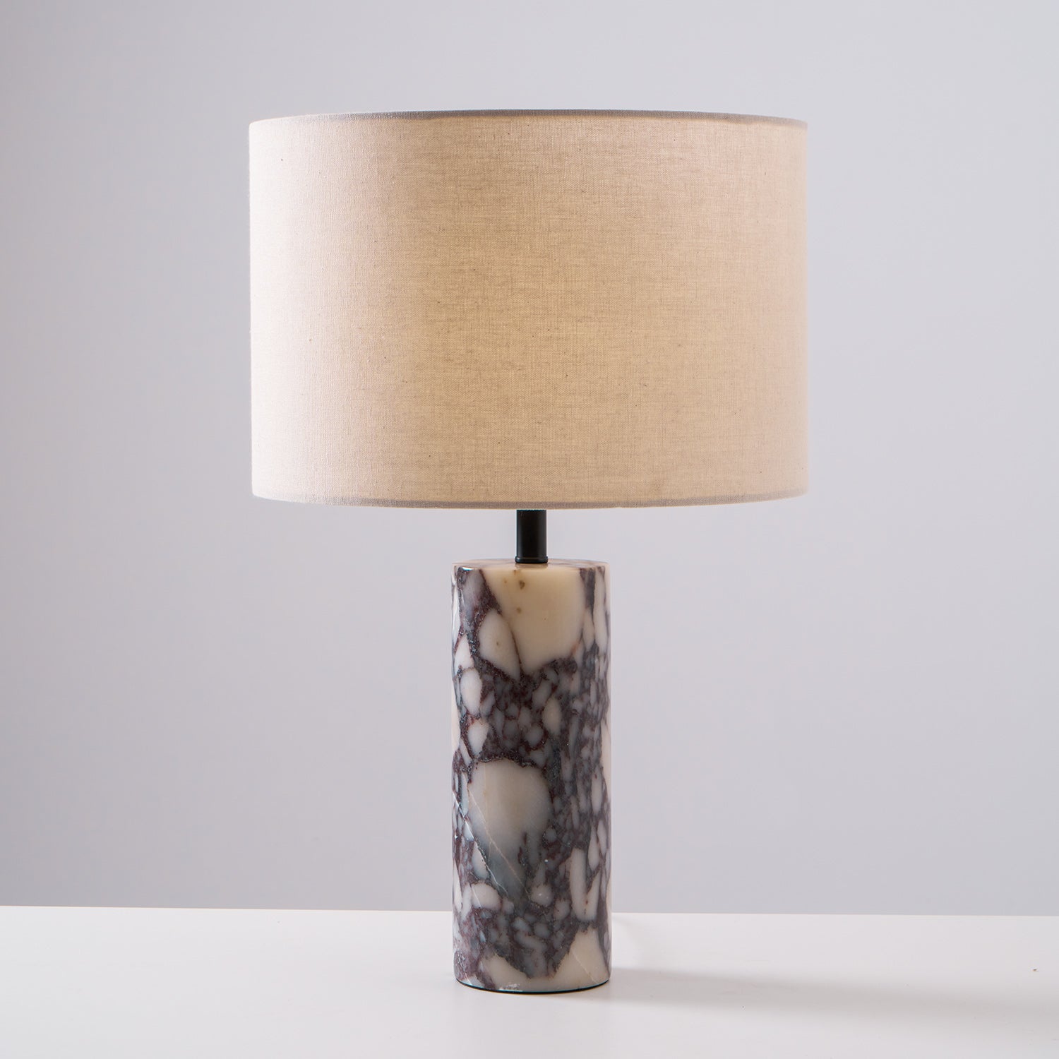 Lampe à poser moderne Roan en Marbre Gris et beige
