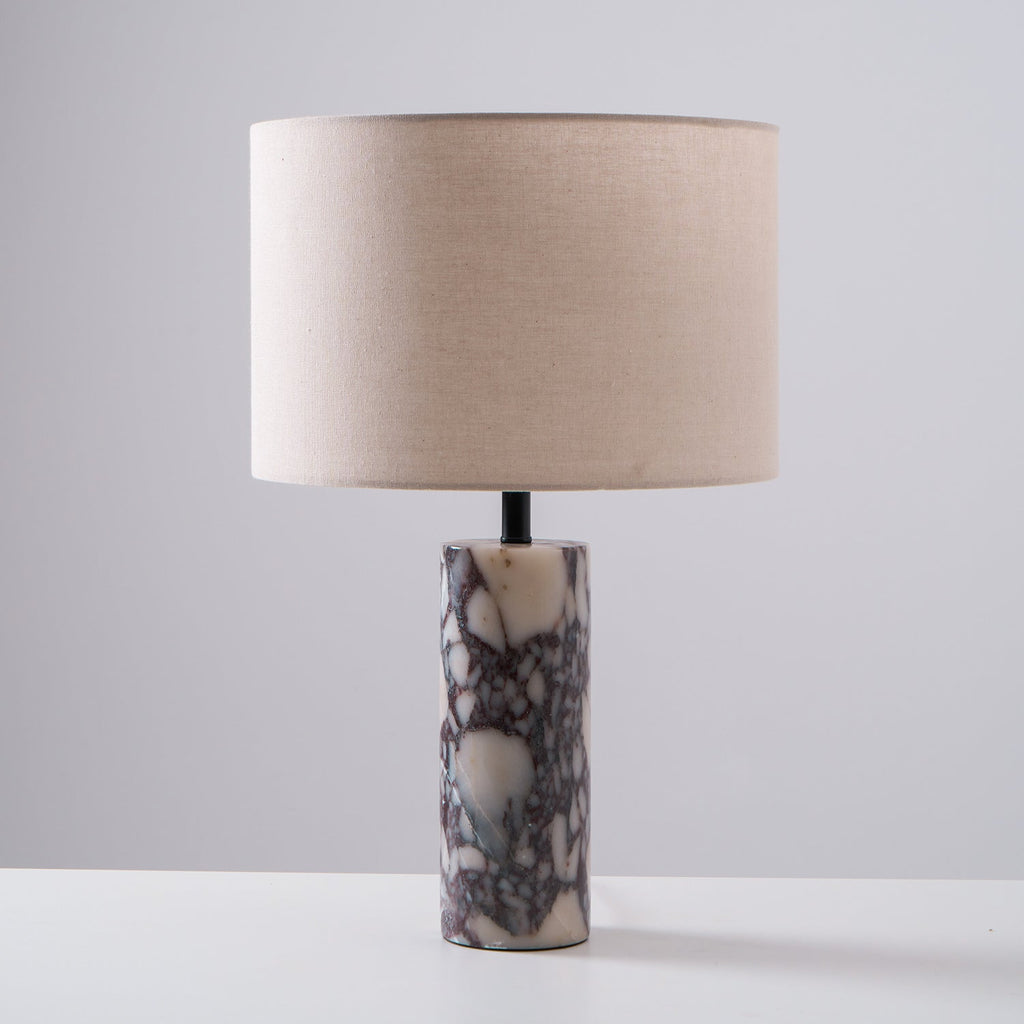 Lampe à poser moderne Roan en Marbre Gris et beige