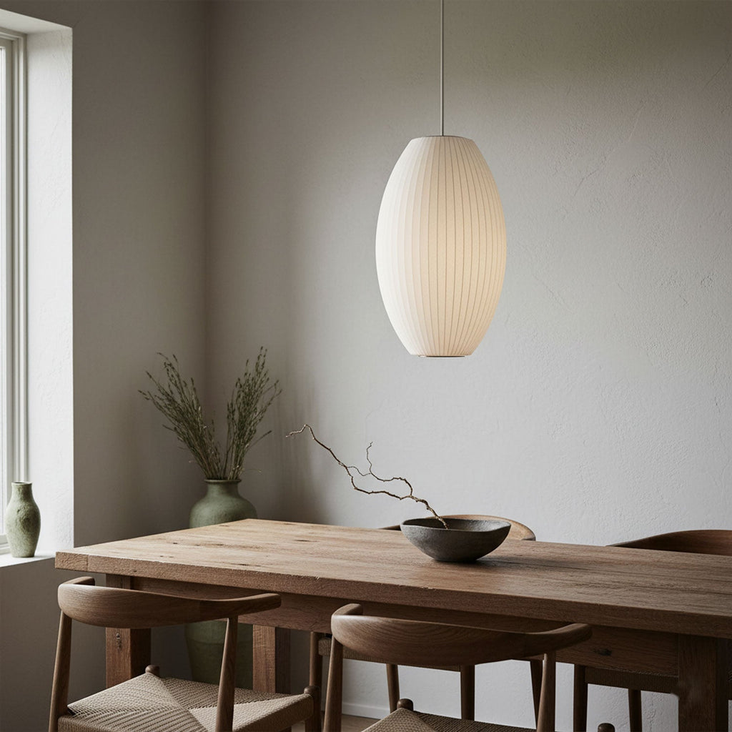 Suspension moderne Charlton en soie Blanc
