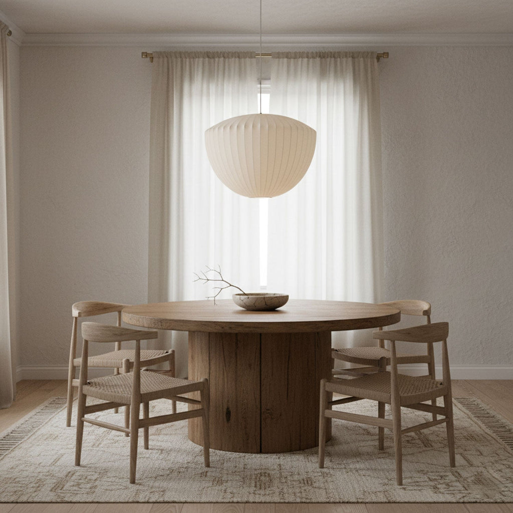 Suspension moderne Charlton en soie Blanc