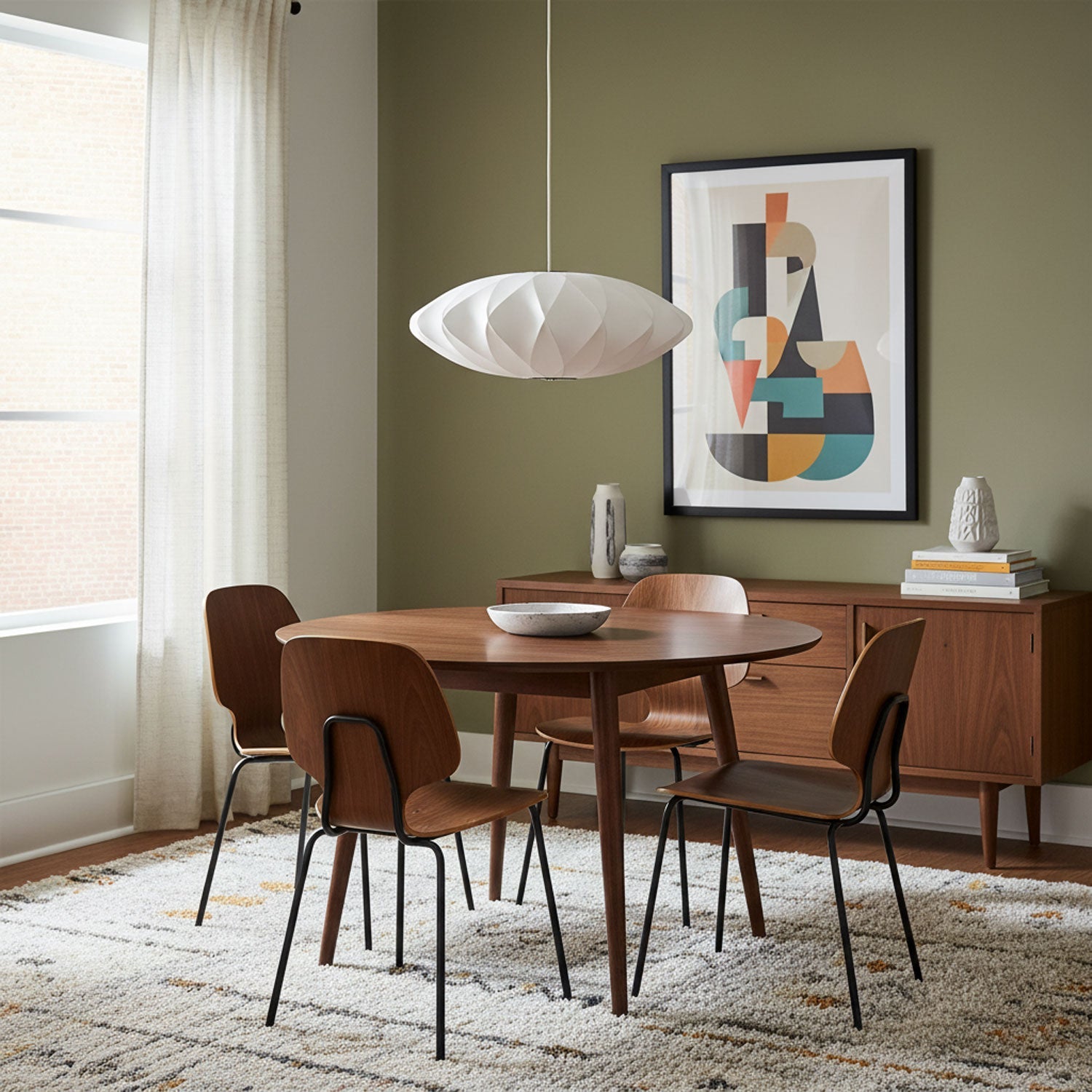 Suspension moderne Charlton en soie Blanc