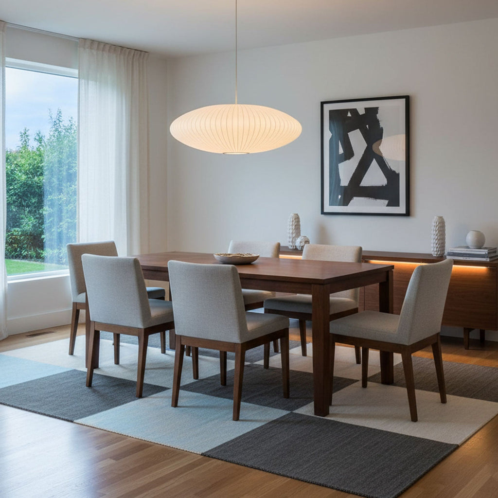 Suspension moderne Charlton en soie Blanc