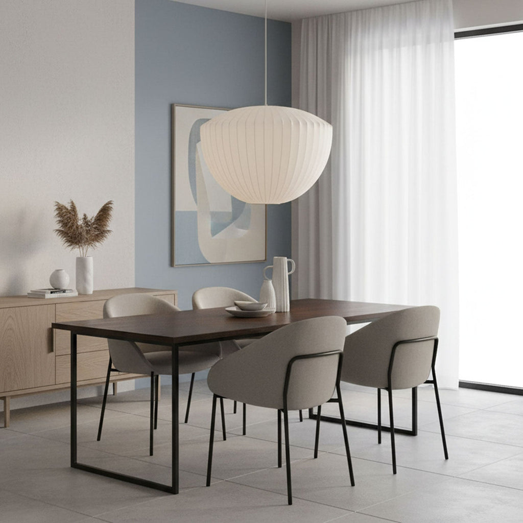 Suspension moderne Charlton en soie Blanc