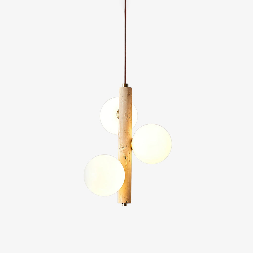 Suspension moderne Ravi en Travertin jaune
