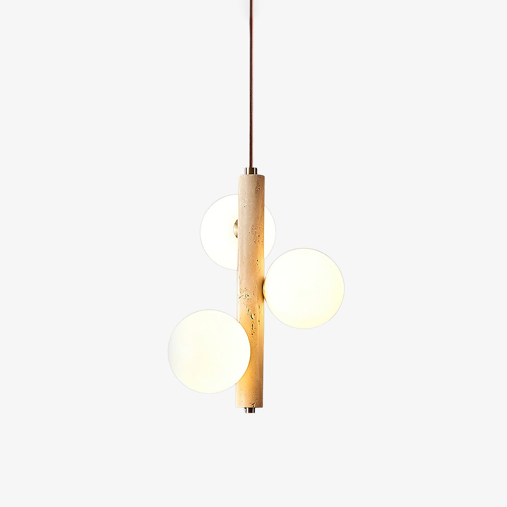 Suspension moderne Ravi en Travertin jaune