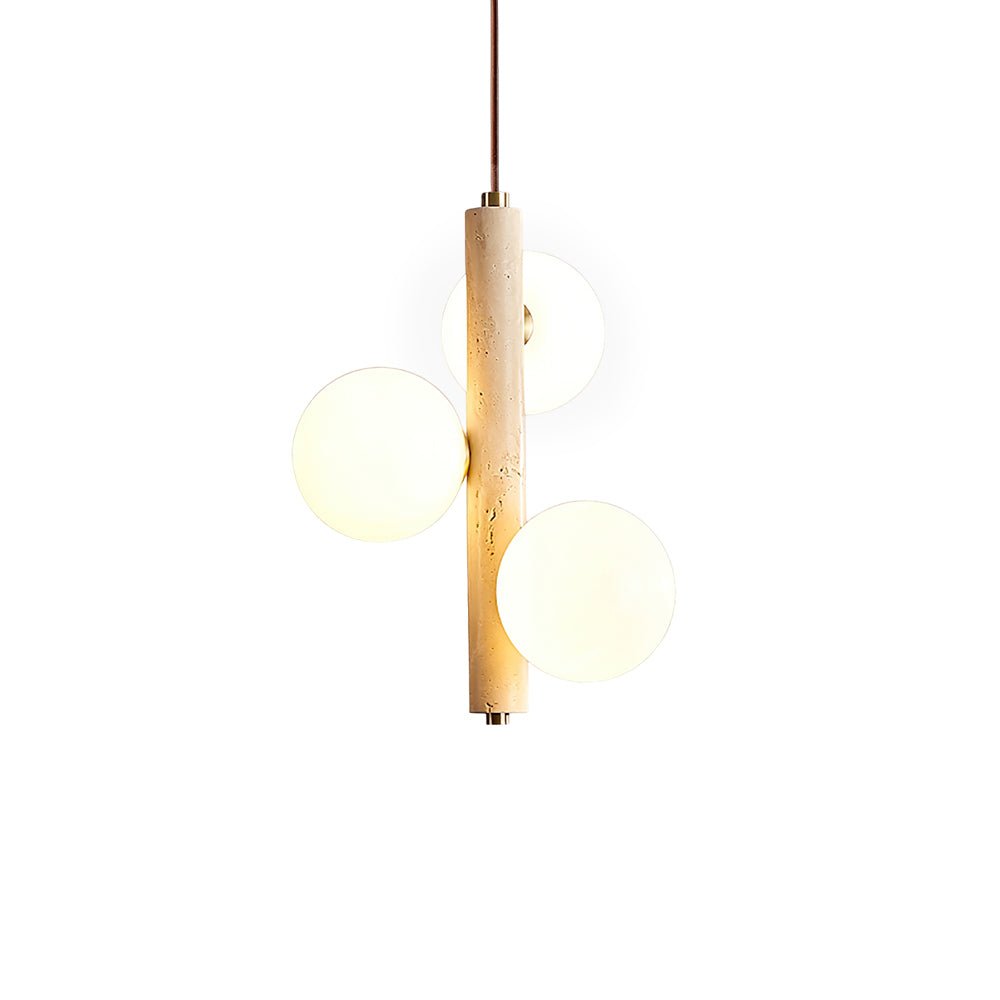 Suspension moderne Ravi en Travertin jaune