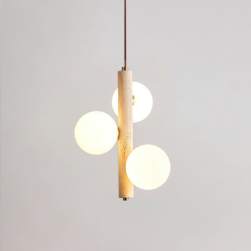 Suspension moderne Ravi en Travertin jaune