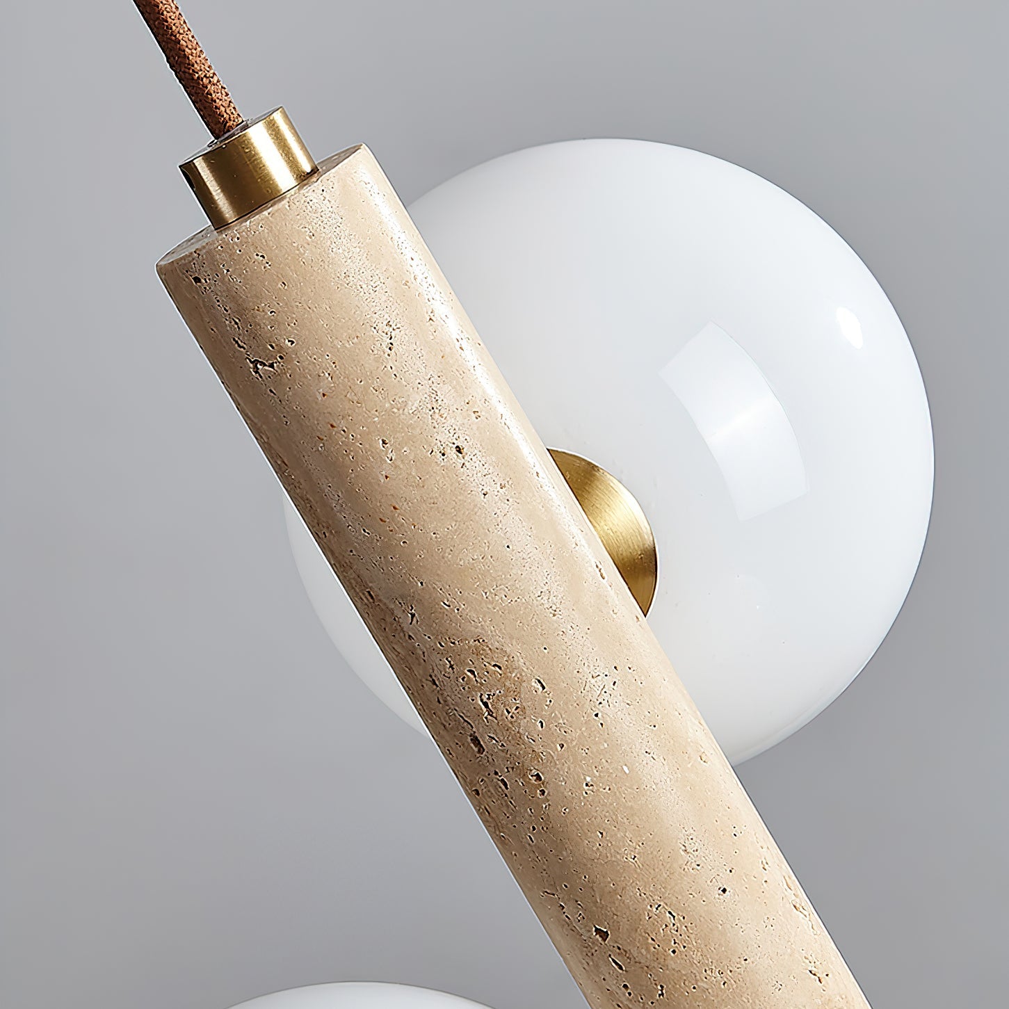 Suspension moderne Ravi en Travertin jaune