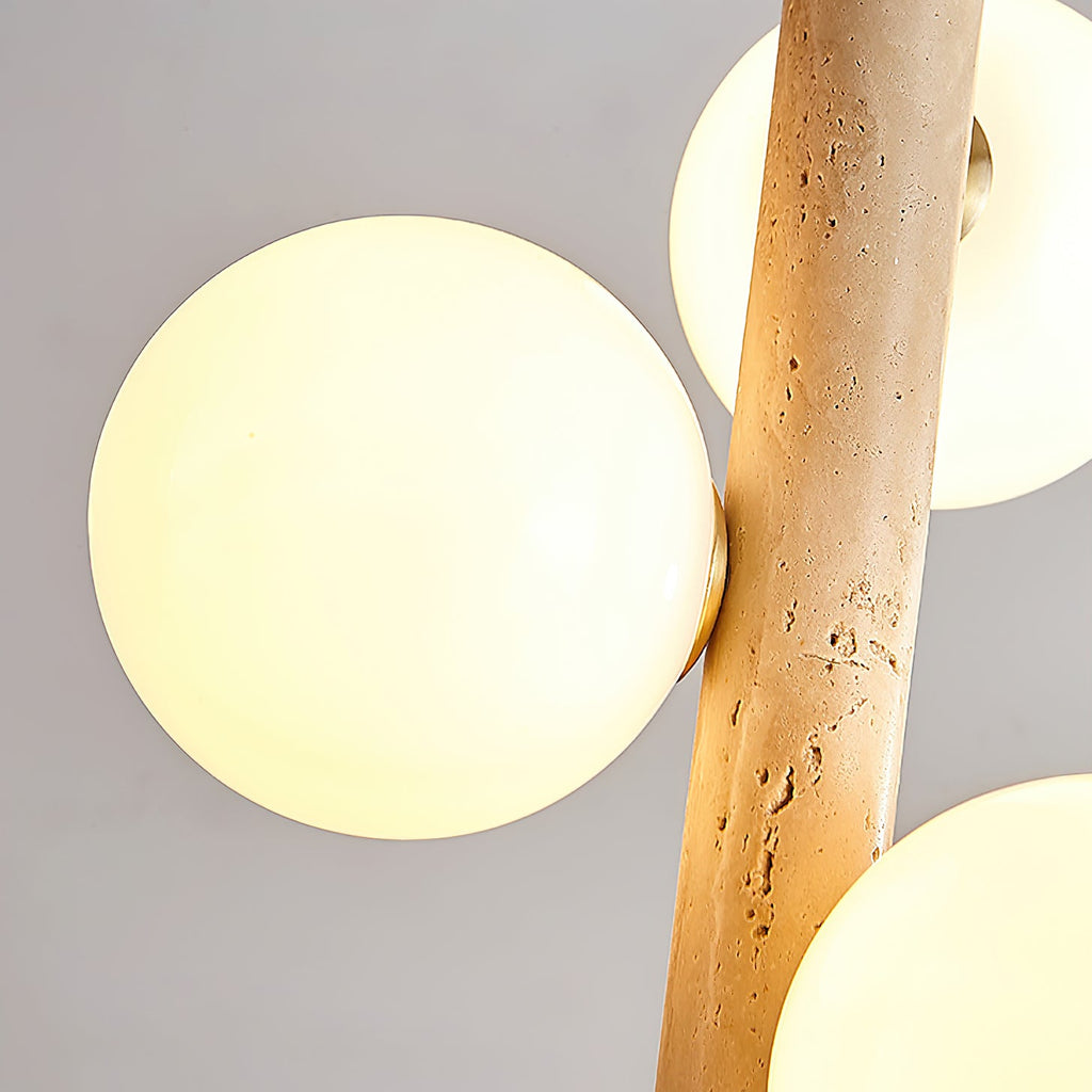 Suspension moderne Ravi en Travertin jaune