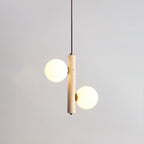 Suspension moderne Ravi en Travertin jaune