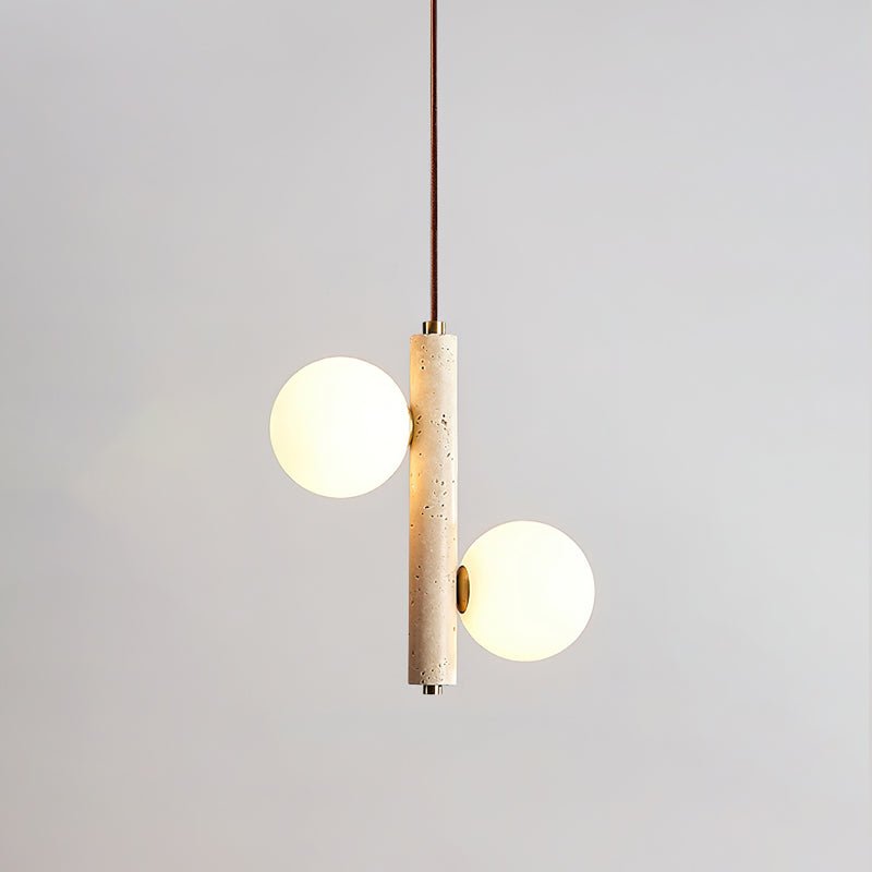 Suspension moderne Ravi en Travertin jaune