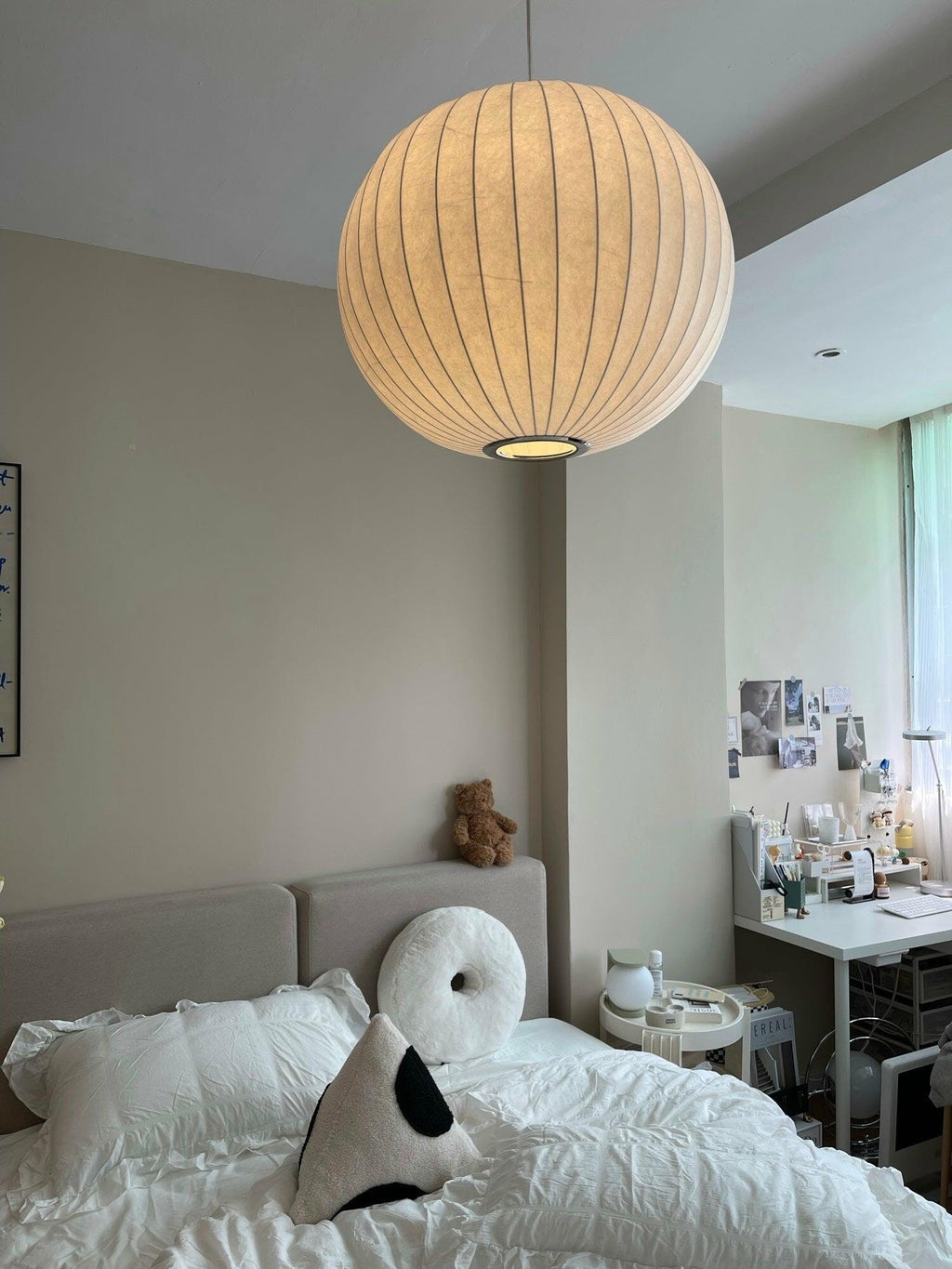 Suspension moderne Charlton en soie Blanc