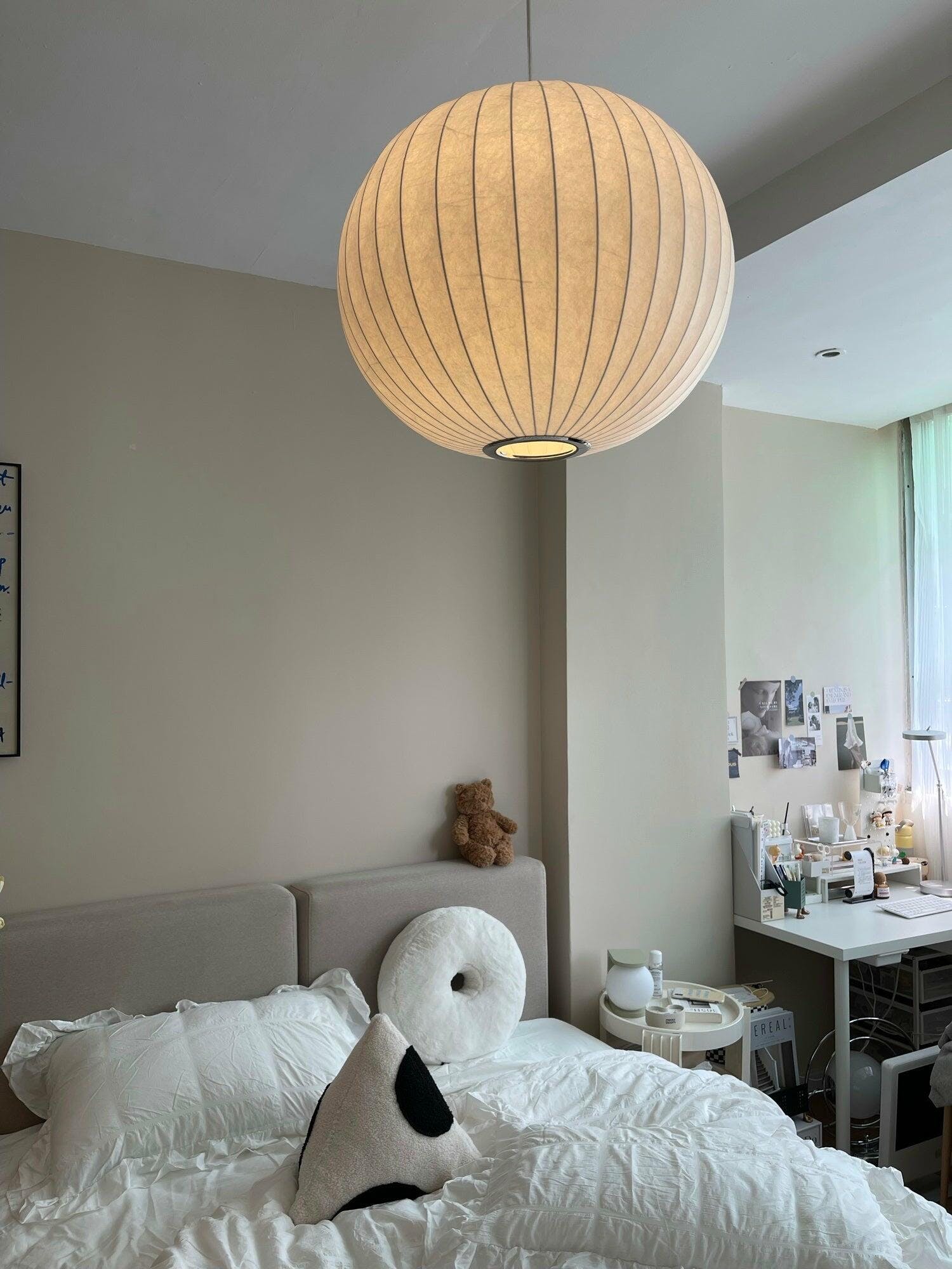 Suspension moderne Charlton en soie Blanc