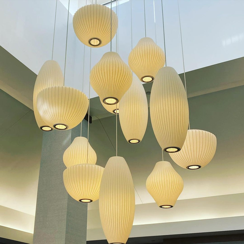 Suspension moderne Charlton en soie Blanc