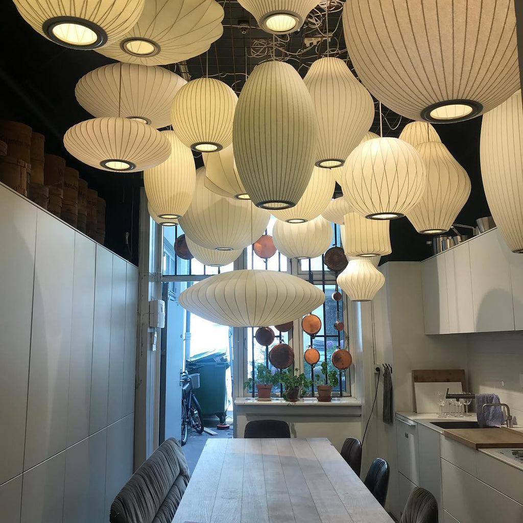 Suspension moderne Charlton en soie Blanc