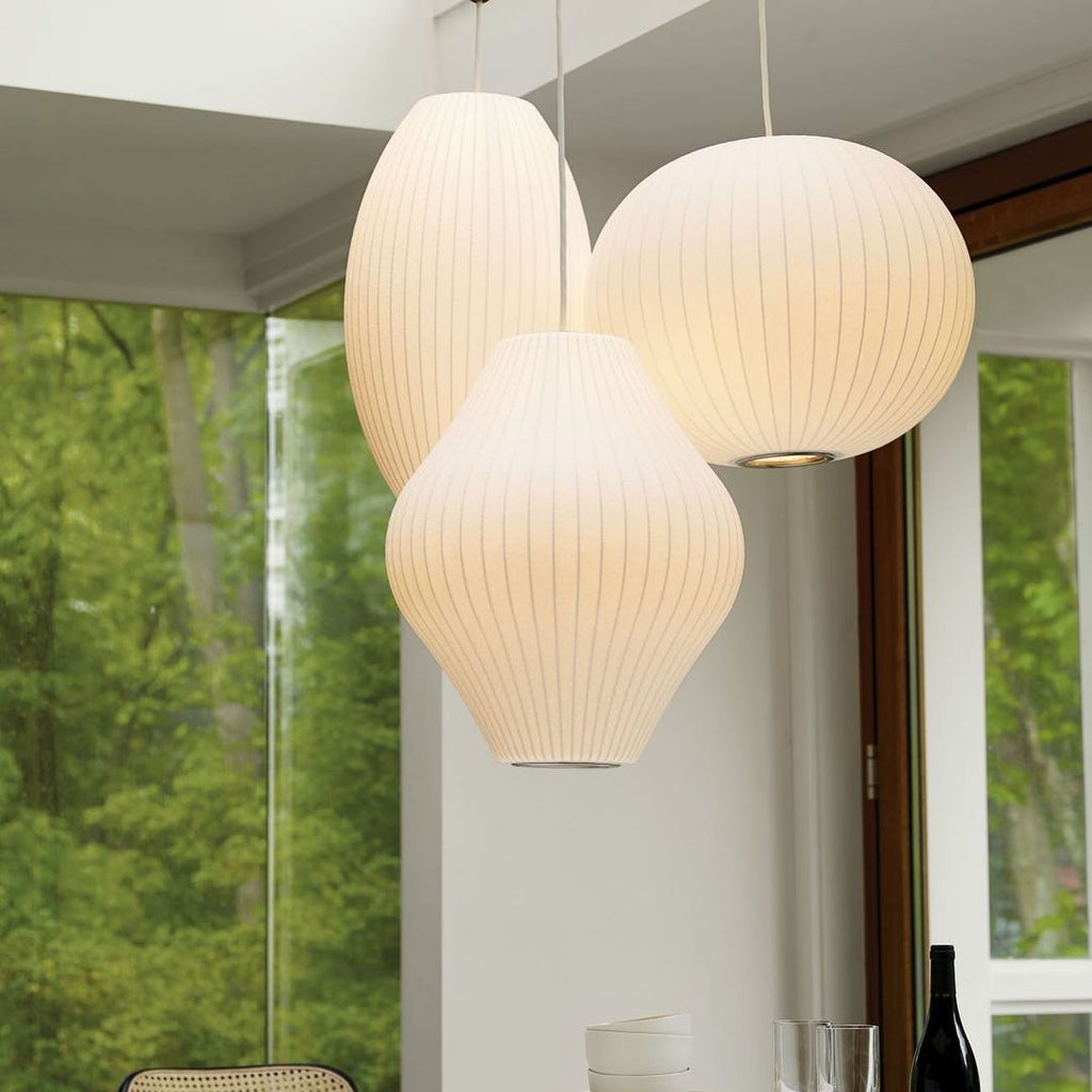 Suspension moderne Charlton en soie Blanc