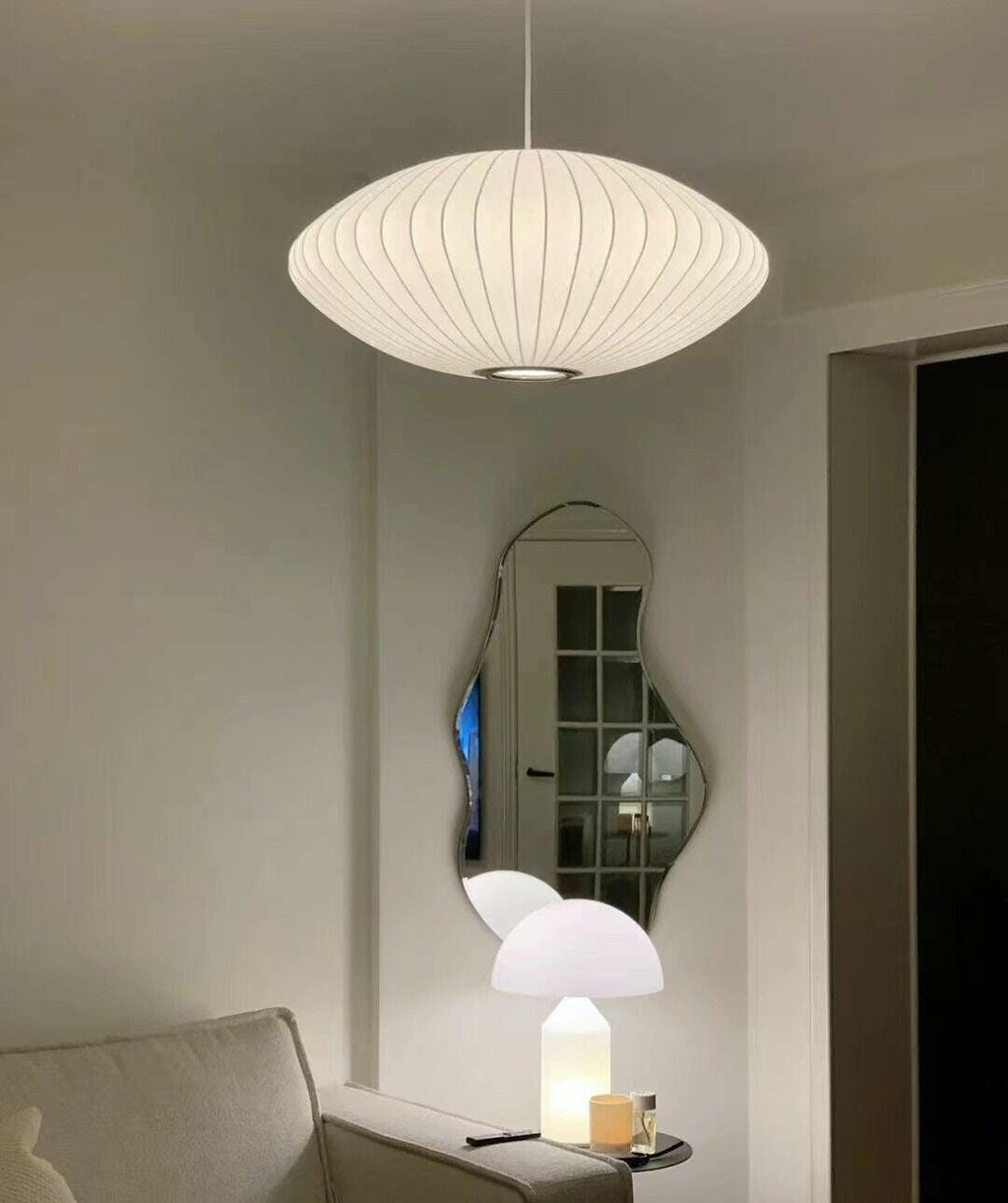 Suspension moderne Charlton en soie Blanc