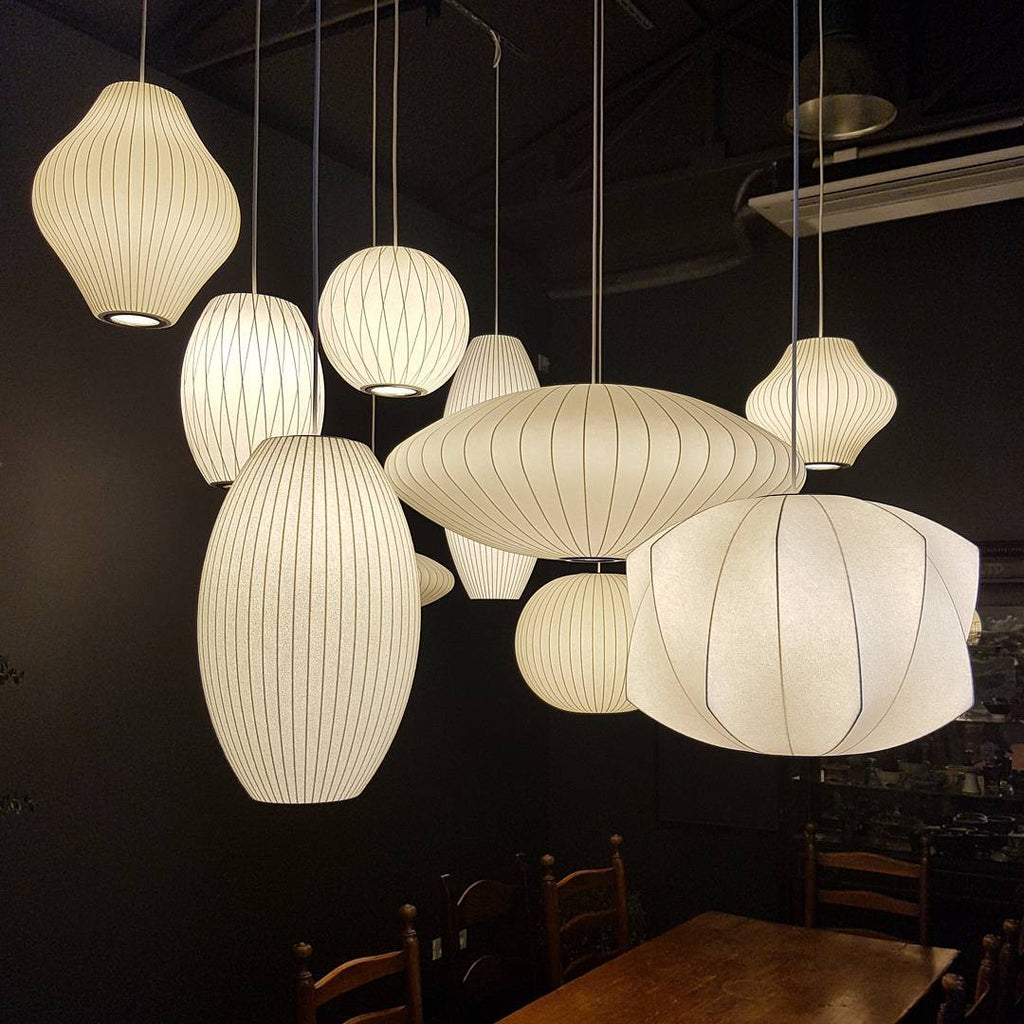Suspension moderne Charlton en soie Blanc