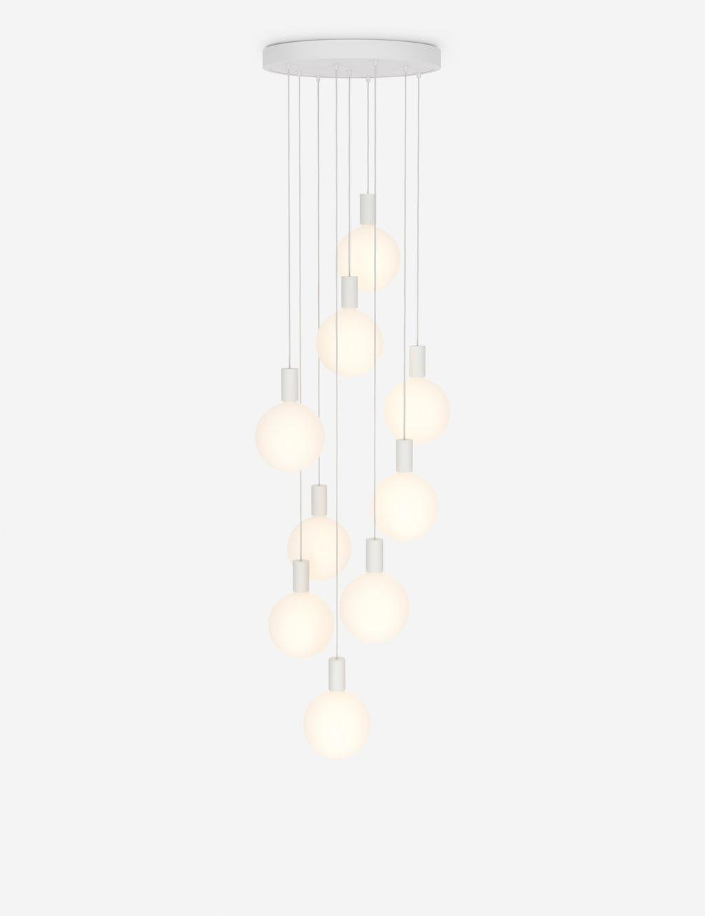 Suspension moderne Eistein en blanc thermolaqué acier - Blanc thermolaqué acier