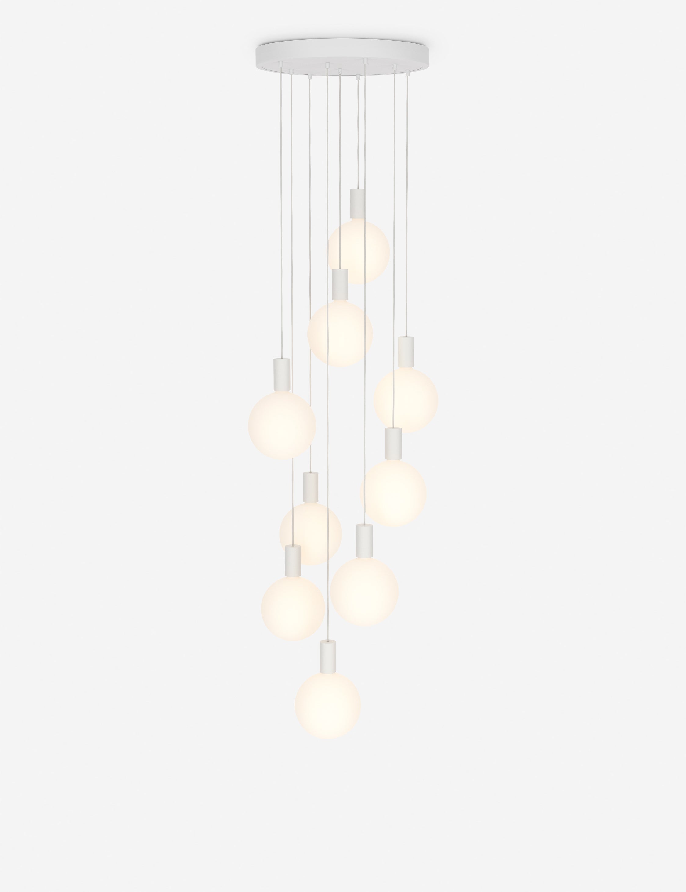 Suspension moderne Eistein en blanc thermolaqué acier - Blanc thermolaqué acier