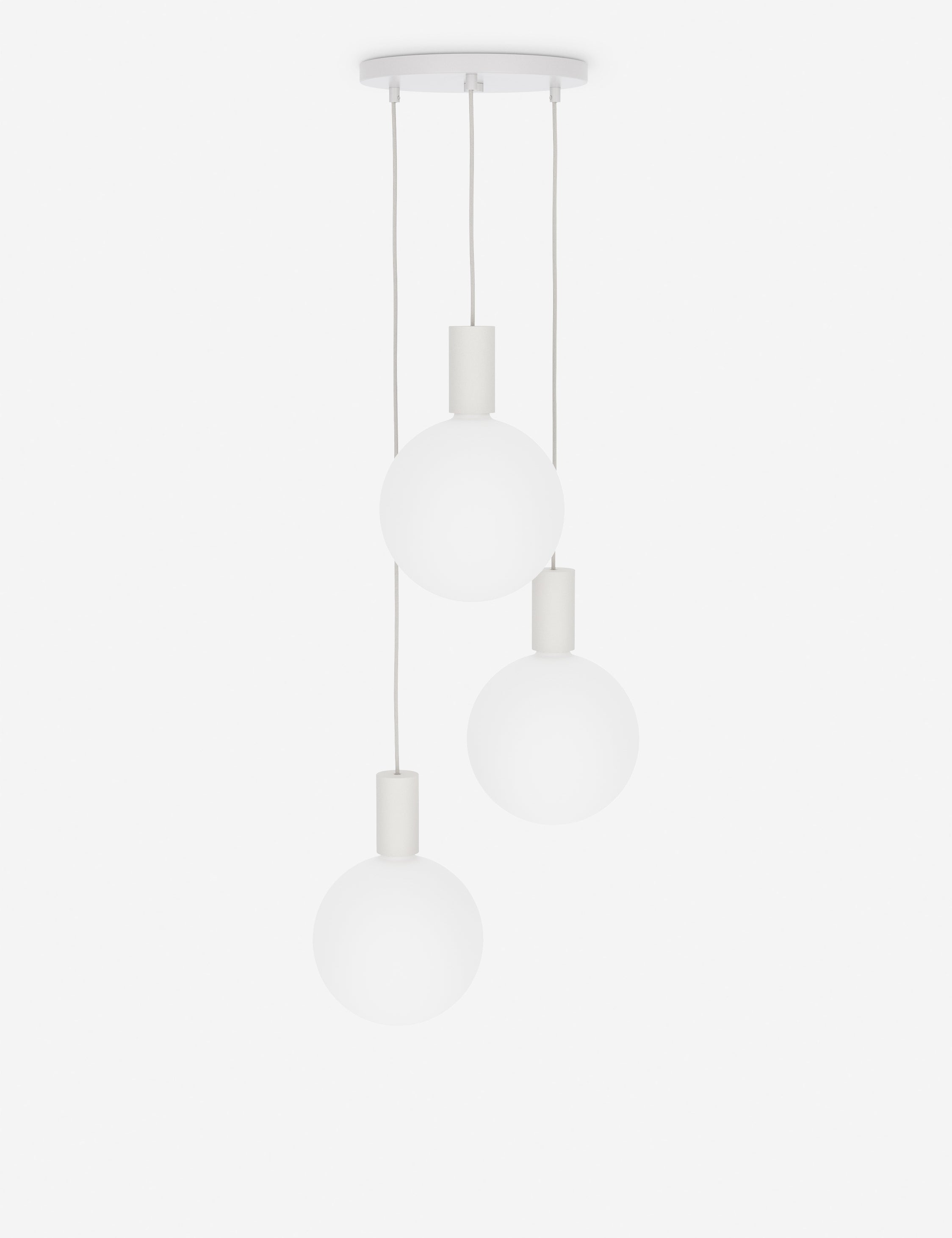 Suspension moderne Eistein en blanc thermolaqué acier - Blanc thermolaqué acier