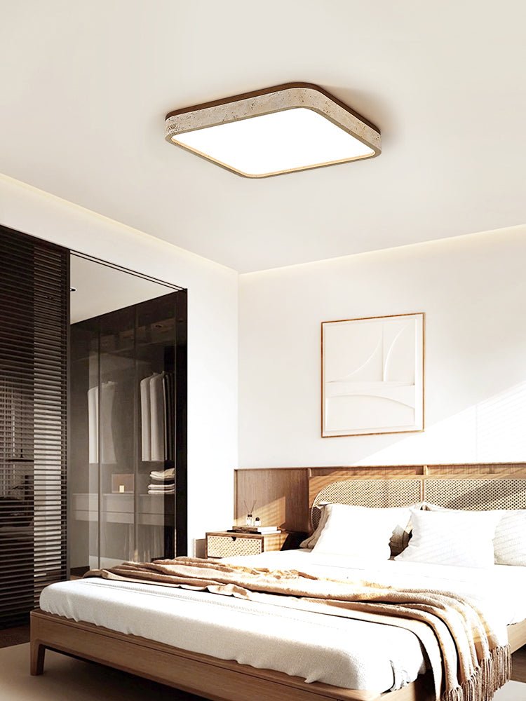 Plafonnier moderne Malthe en Travertin jaune