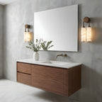 Applique murale moderne James en Albâtre Bronze et blanc