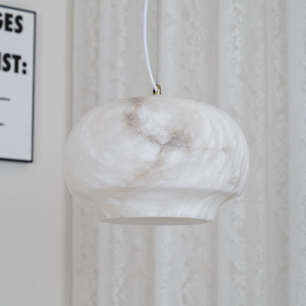 Suspension moderne Njal en Albâtre Blanc