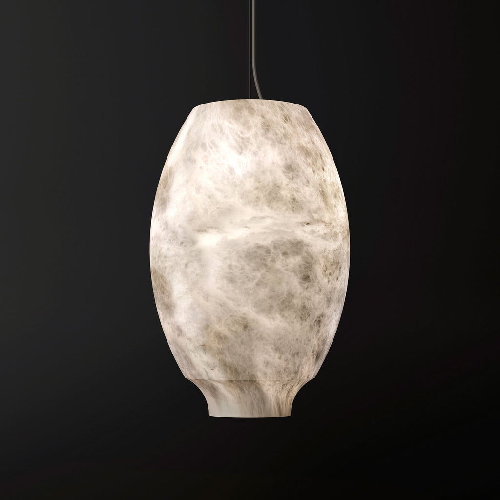 Suspension moderne Njal en Albâtre Blanc