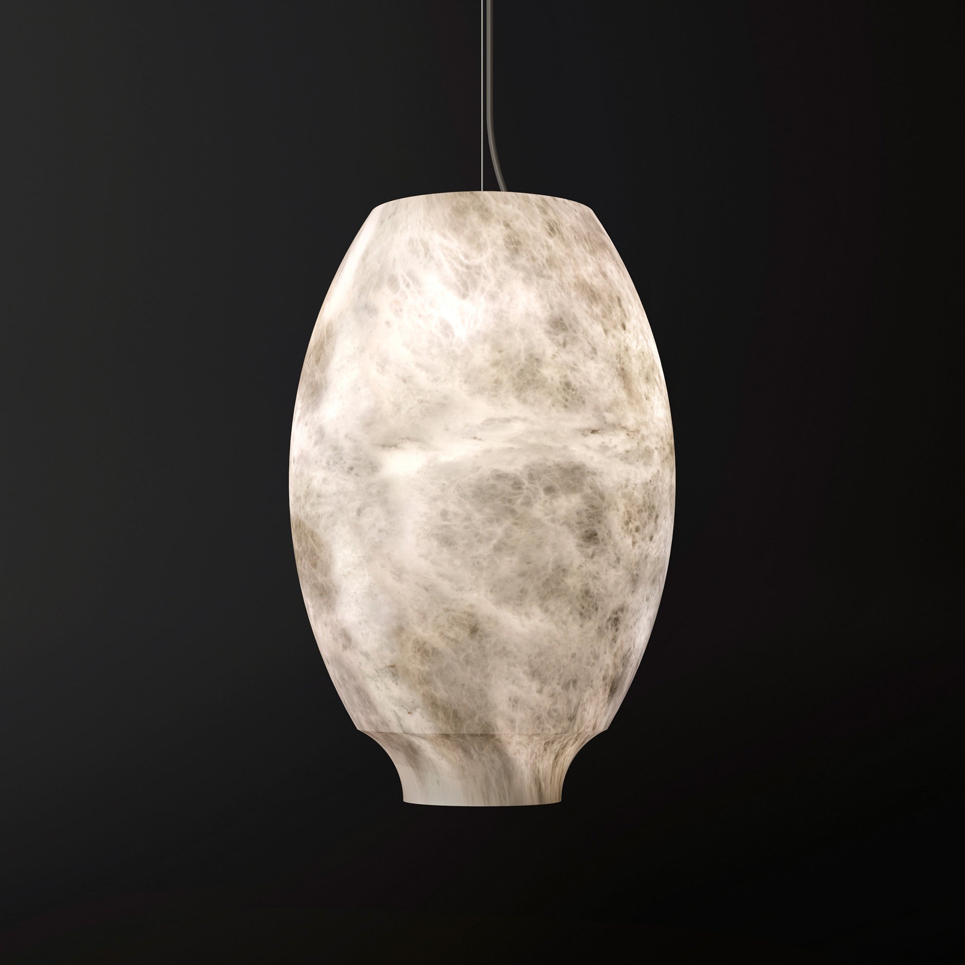 Suspension moderne Njal en Albâtre Blanc
