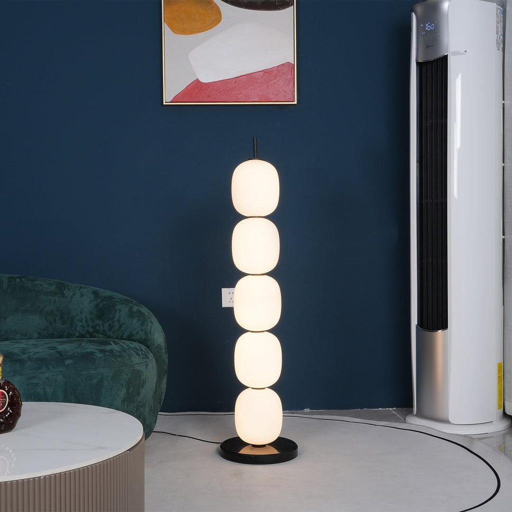 Lampadaire moderne Rodmar en Noir marbre Blanc