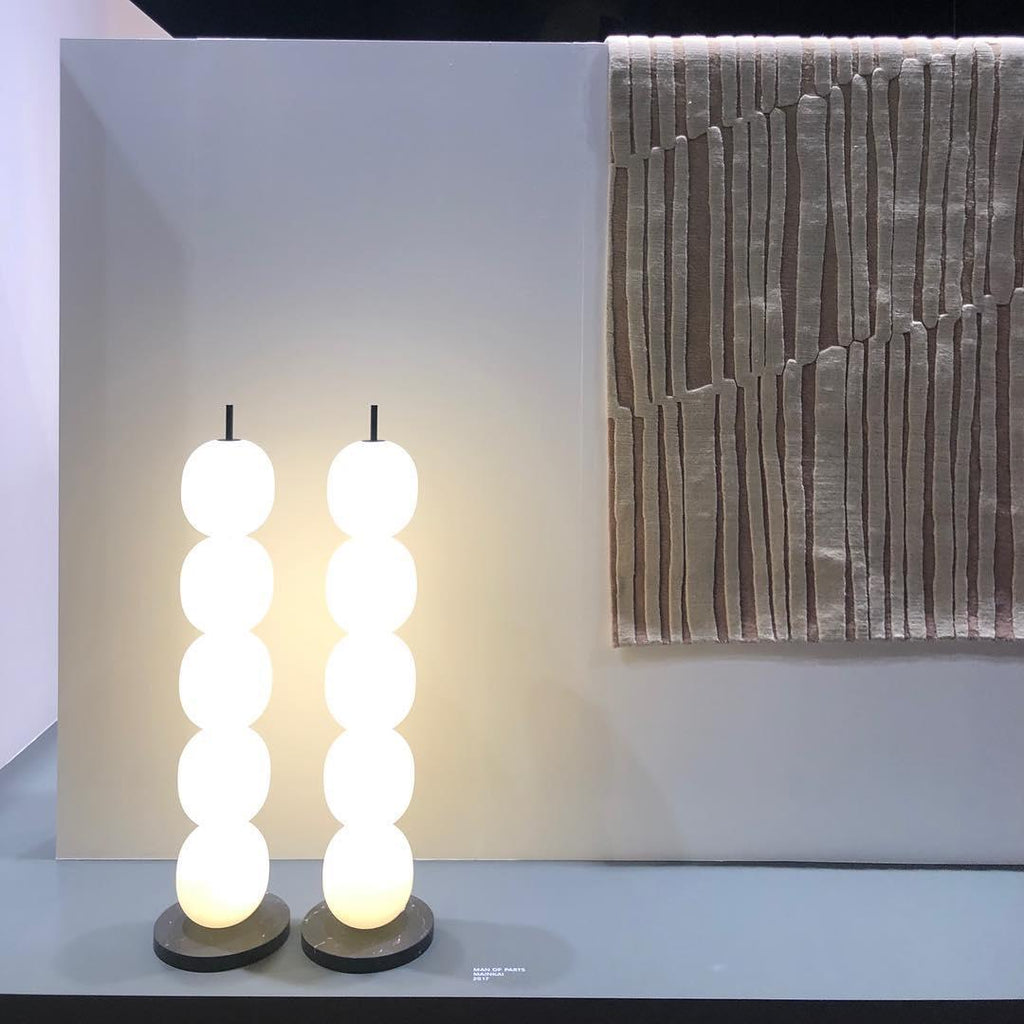 Lampadaire moderne Rodmar en Noir marbre Blanc