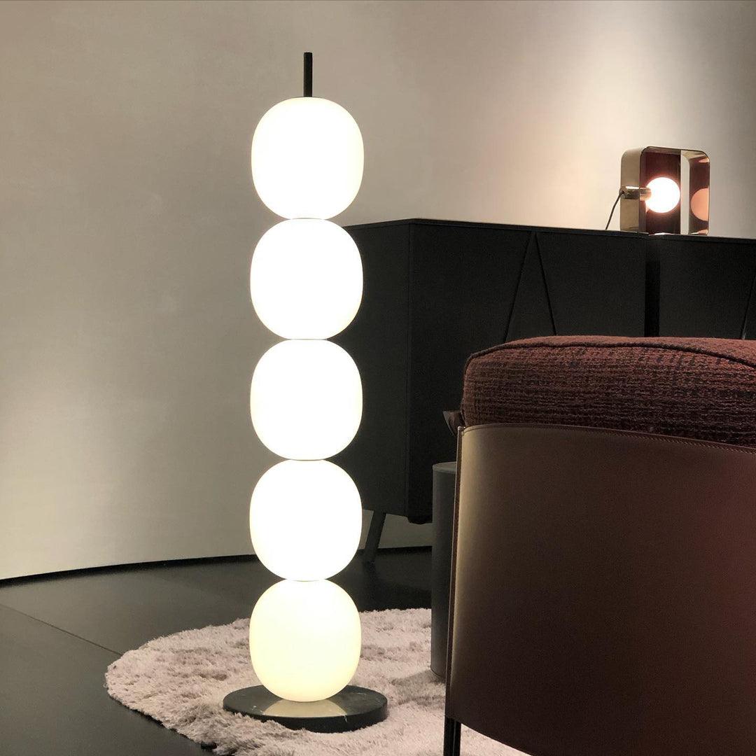 Lampadaire moderne Rodmar en Noir marbre Blanc