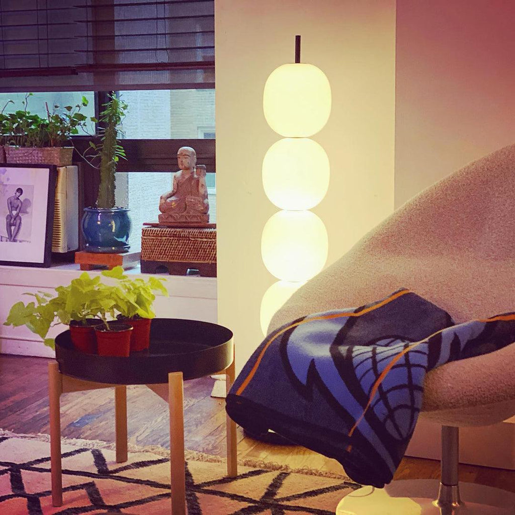 Lampadaire moderne Rodmar en Noir marbre Blanc