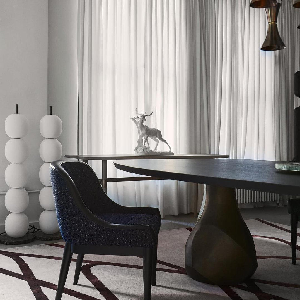 Lampadaire moderne Rodmar en Noir marbre Blanc