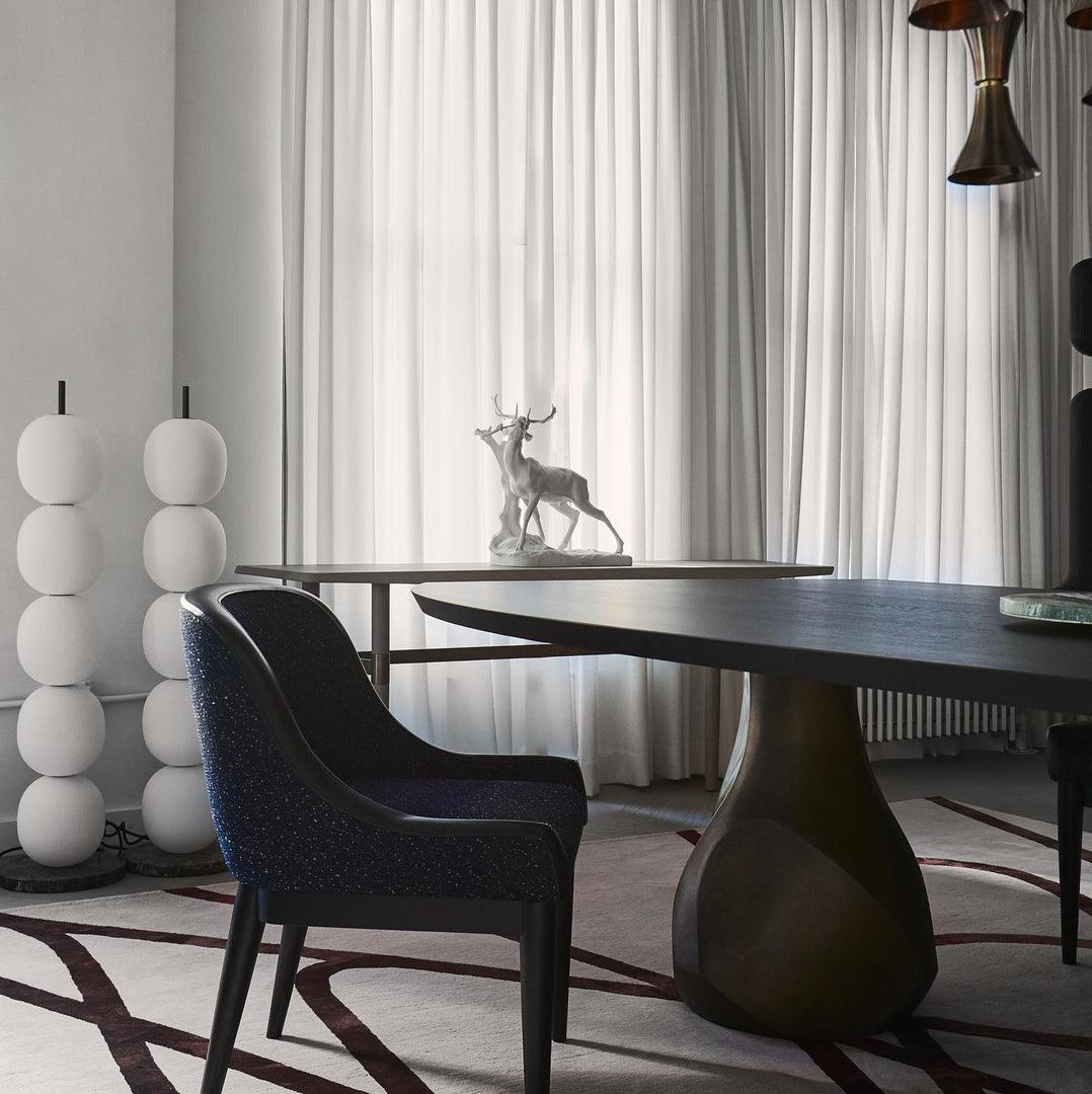 Lampadaire moderne Rodmar en Noir marbre Blanc