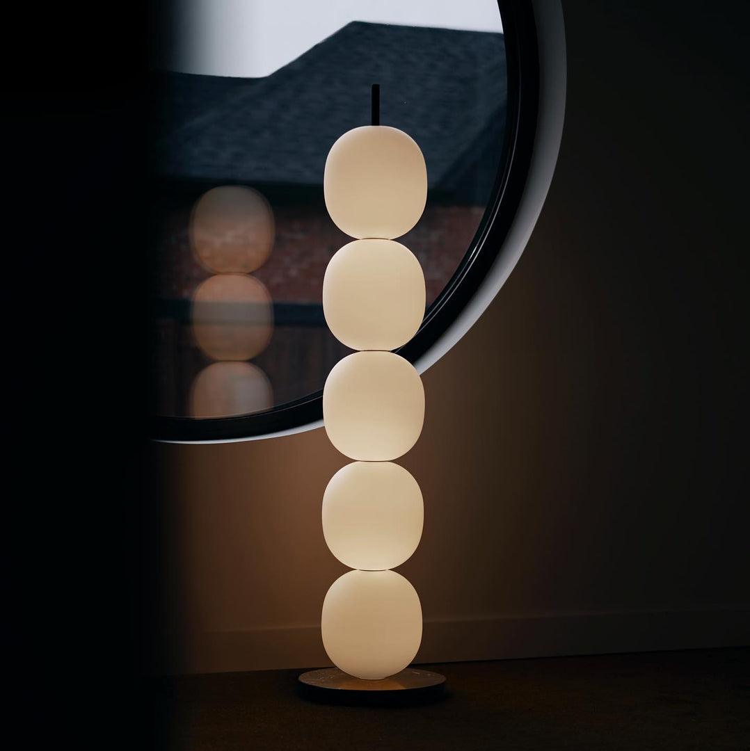 Lampadaire moderne Rodmar en Noir marbre Blanc