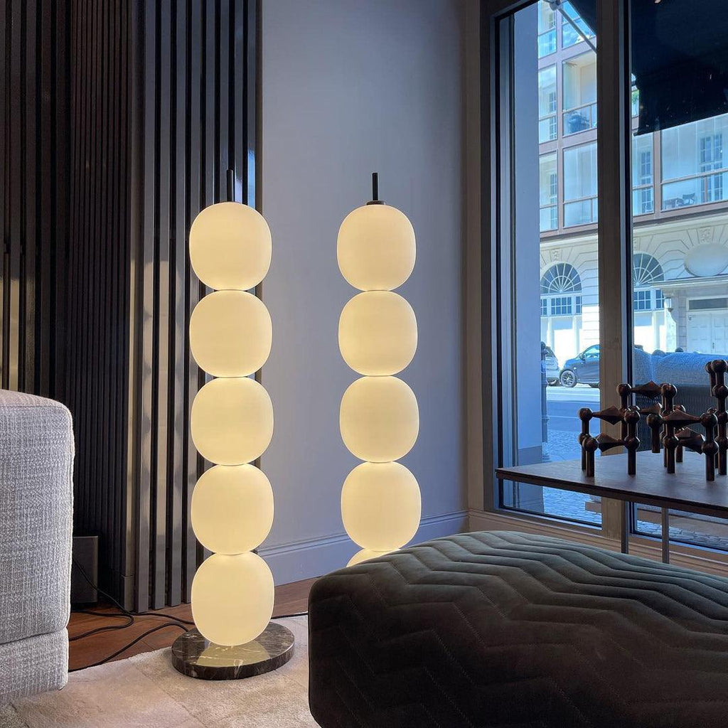 Lampadaire moderne Rodmar en Noir marbre Blanc